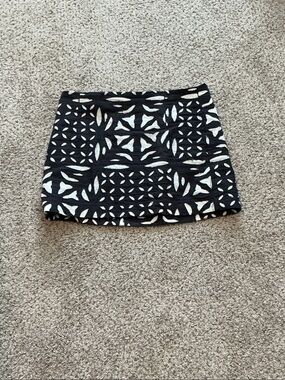 Black and White Patterned Mini Skirt